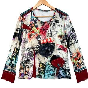 My Way Women's Unique Artistic Wearable Art Comfortable Fit Casual Crew‎ Neck L